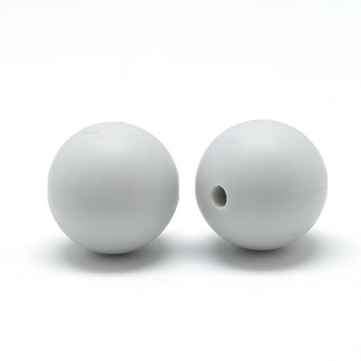 

Food Grade Environmental Silicone Beads Chewing Beads For Teethers DIY Nursing Necklaces Making Round LightGrey 1415mm Hole