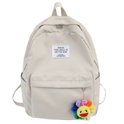 

Ins schoolbag female Korean version of high school campus 100 simple super cute sunflower pendant Mori maiden double shoulder bag
