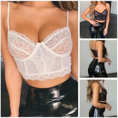 

Sexy Women Lace Strappy Bralette Pushup Padded Bra Crop Tops Underwear Brassiere