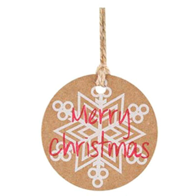 

100 Pcs Christmas Hat Kraft Paper Gift Tags Scallop Label Luggage Blank