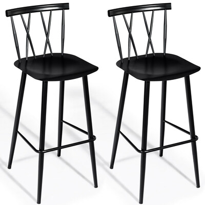 

Set of 2 Steel Bar Stool Dining Chairs