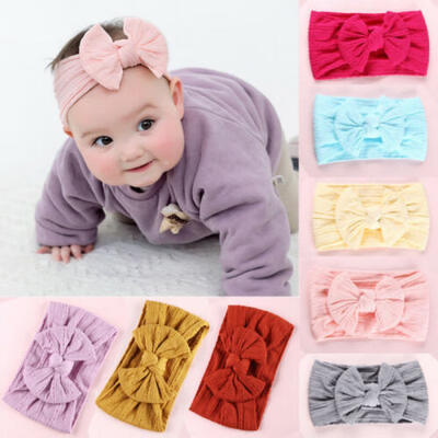 

Kid Girl Baby Headband Toddler Bow Solid Hair Band Accessories Headwear