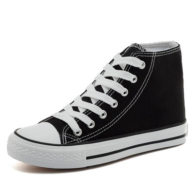 

2019 new autumn high canvas shoes womens shoes Korean version of Joker student shoes small white board shoes black tide shoes
