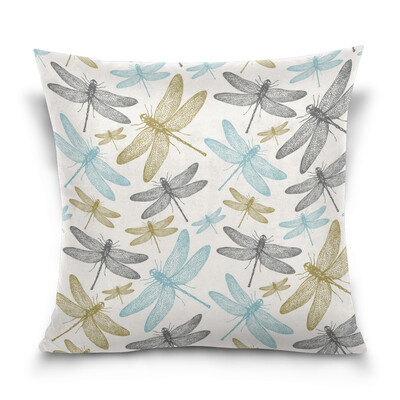 

ALAZA Throw Pillow Cover 16 X 16 inch Christmas Gift Cushion Cover with Dragonfly Pattern Printed Pillowcase