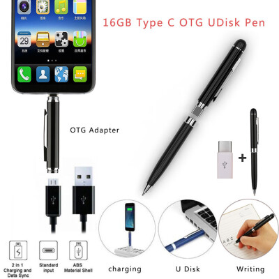 

〖Follure〗16GB OTG USB Type-C Flash Drive U Disk iPen Office Business Black Ballpoint Pen