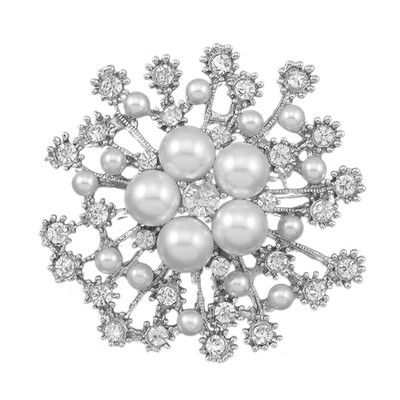 

Hot Sale New Fashion Pearl Rhinestone Flower Brooch Jewelry Wedding Bride Brooch Pin