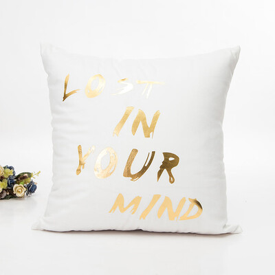 

〖Follure〗Gold Foil Printing Pillow Case Sofa Waist Throw Cushion Cover Home Decor