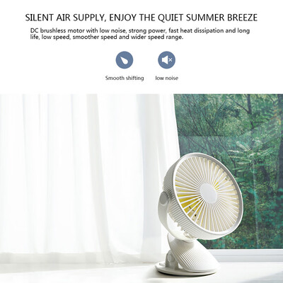 

〖Follure〗USB Desktop Fan Mini Portable Clip Fan with Rechargeable Battery Quiet Table Fan