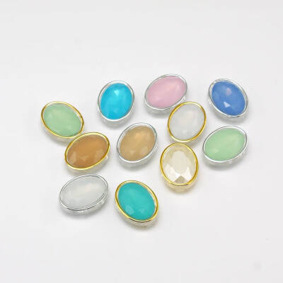 

Sew on Taiwan Acrylic Garment Accessories Faceted OvalMixed Color20x15x7mm Hole 1mm