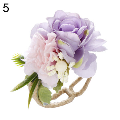 

Adjustable Wedding Bracelet Bridesmaid Bride Flower Open Hand Wrist Corsage Gift