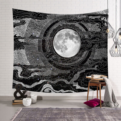 

Toponeto Psychedelic Moon&Sun Wall Hanging Beach Towel Art Tapestry Dorm Home Decor