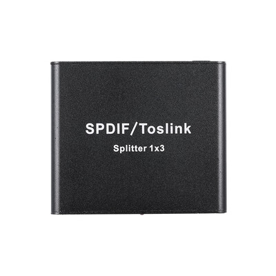 

SPDIF Toslink Digital Optical Audio Splitter 1x3 Optical Splitter Adapter 1 in to 3 Out with Power Adapter