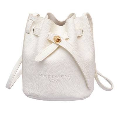 

Women Small Bucket Bag Vintage Messenger Shoulder Bags Female Synthetic Leather Drawstring Crossbody Bag Purses Sac T20
