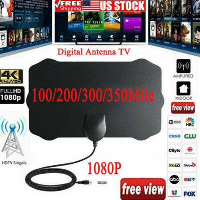 

ViewTV Flat HD Digital Indoor Antenna TV Antenna 350 Miles Range 1080P 4K 16ft