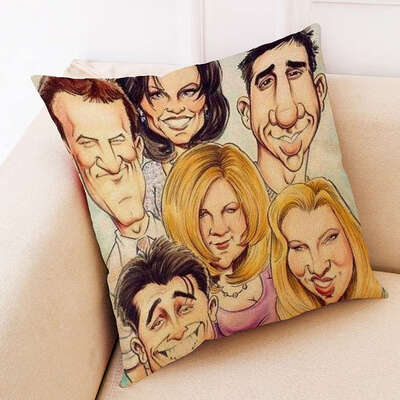 

redCherry Friends Tv Show Pillow Case Linen Cushion Covers Squares Couch Sofa Pillow Cover 18x18 inch
