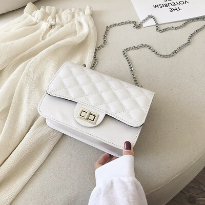 

Casual temperament Sen wild slanting small square bag 2019 new Korean fashion simple rhombic chain shoulder bag