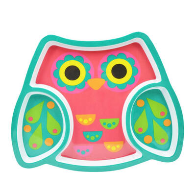 

Cute Animal Shape Baby Dining Plate Imitation Porcelain Resin Feeding Bowl