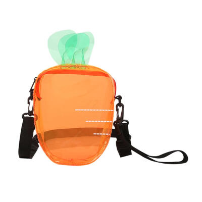 

Carrot Clear Transparent PVC Shoulder Bags Women Jelly Messenger Handbags