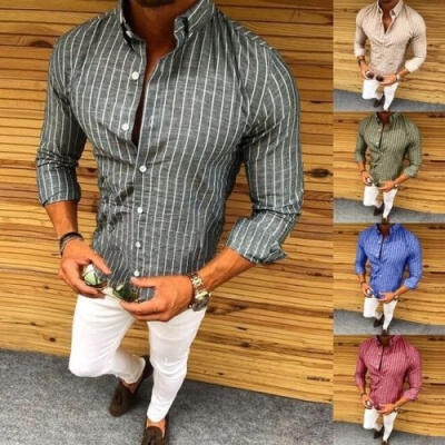 

Fashion Men´s Luxury Long Sleeve Shirt Casual Slim Fit Stylish Dress Shirts Tops