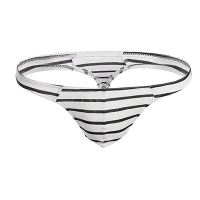 

Mens Underwears Low Waist Sexy Thongs Stripe Breathable T-back G-string Panties