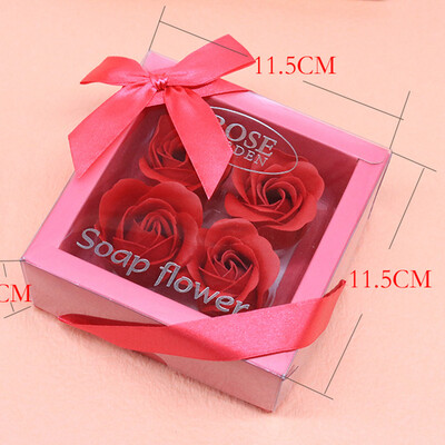 

Gobestart Scented Bath Body Petal Rose Flower Soap Wedding Decoration Gift Best 4pc