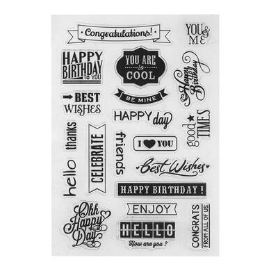 

Silicone Transparent Clear Stamp Seal DIY Happy Birthday Scrapbooking Decor