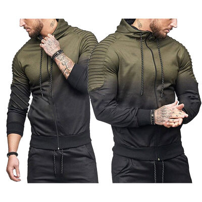 

SUNSIOM Mens Gradient Slim Hoodie Hooded Sport Sweatshirt Coat Jacket Sweater Outwear