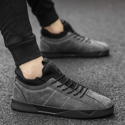 

2019 summer new mens shoes Joker canvas Korean fashion shoes all black students casual autumn shoes