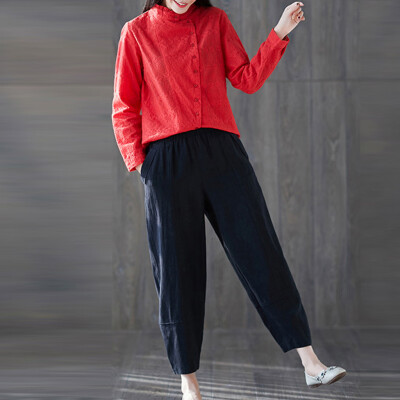 

Tailored Women Casual Solid Trousers Pants Trousers Ladies Loose Pants