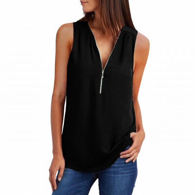 

Solid color base vest T-shirt womens V-neck sleeveless Slim shirt