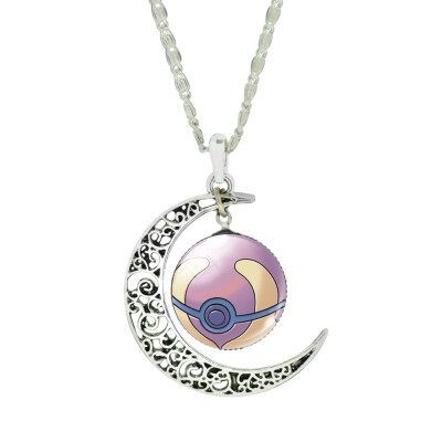 

Pokemon Pokeball Necklace Pokemon Necklace Moon Necklace Moon Jewelry Pokemon Jewelry