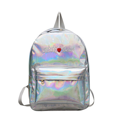 

Boys Girls Soft Laser Sweet Love Embroidered Pink Backpack