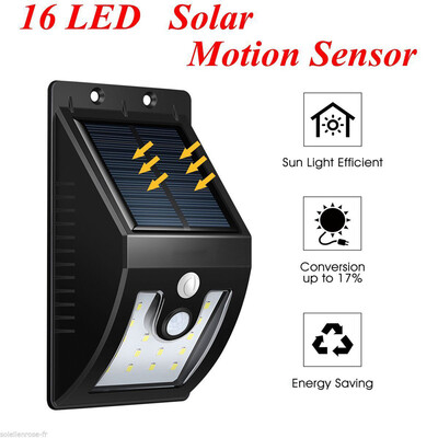 

〖Follure〗Solar Power Sensor Wall Light 16LED Security Motion Waterproof Outdoor Lamp