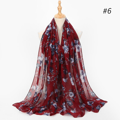 

Cross-border special for printing thin summer spring&autumn vintage cotton&linen Bali yarn shawl cloth bib shawl scarf scarves