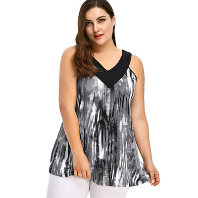 

Plus Size Tie Dye Ringer Tank Top