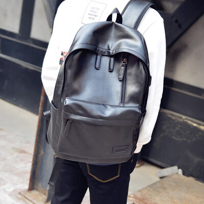 

Recreational Shoulder Bag Mens Backpack Korean Edition College Students Backpack Mens Travel Computer Mens Bag PU Fashion Cort