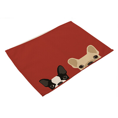 

Animal Pattern Polyester Placemat Heat-resistant Stain-resistant Anti-slip Table Mat Bowl Coaster Dining Tableware Pad for Dining