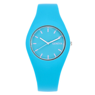 

Geneva watch thin section jelly watch sports watch candy color silicone hand strap hot sale