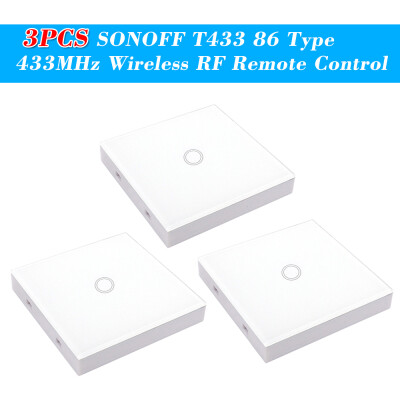 

5PCS SONOFF T433 86 Type Luxury Wall Touch Panel Sticky 433MHz Wireless RF Remote Control Transmitter Automation Modules 1 Gang Su