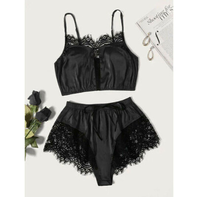 

Women Lady Lingerie Satin Babydoll Underwear Sleepsuit Sleepwear Nightwear
