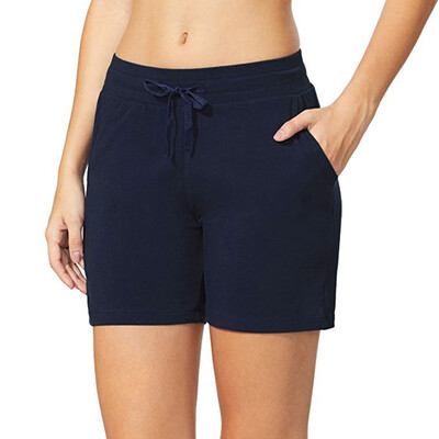 

Tailored Womens Elastic Waist Activewear Yoga Lounge Shorts Pockets Beach Shorts Trouser