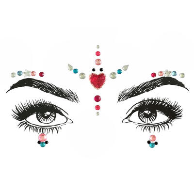 

Glitter Gems Rhinestones Adhesive Temporary Festival Face Tattoo Stickers