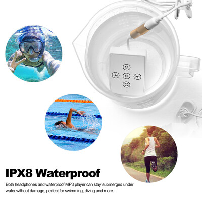 

CJX 278 4GB MP3 Player IPX8 Waterproof Sports Music Player Swimming Running Riding With Headphone FM Radio Back Clip