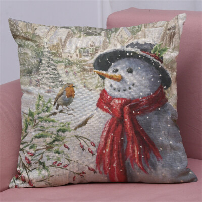 

Tailored New Christmas Cotton Linen Pillow Case Sofa Cushion Cover Home Decor