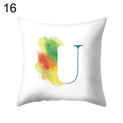 

Colorful Capital Letter Throw Pillow Case Sofa Bed Cushion Cover Home Car Decor