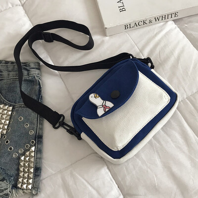 

2019 new chic versatile shoulder bag retro art color canvas bag female fashion casual temperament Messenger bag