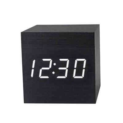 

Modern Wood Wooden Digital LED Desk Alarm Clock Thermometer Timer Calendar