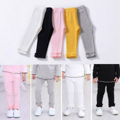 

Kids Baby Girl Leggings Solid Trousers Toddler Casual School Long Pants Clothes