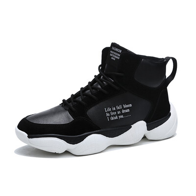 

Mens Shoes Fashion Casual Sneakers Shoes Lace Up High Cut Shoes For Men Grey White Black Size 39-44