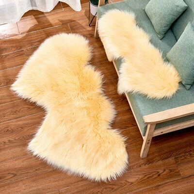 

Fluffy Wool Sheepskin Mat Sofa Bedroom Washable Rug Floor Carpet Blanket Rugs